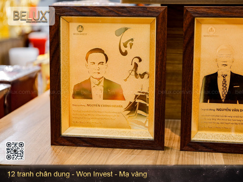 Tranh chân dung thiết kế theo yêu cầu mạ vàng 24k&nbsp;
